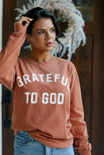 Load image into Gallery viewer, Grateful to God Long Sleeve Graphic Tee
