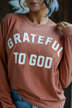 Load image into Gallery viewer, Grateful to God Long Sleeve Graphic Tee
