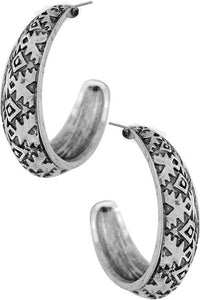 Aztec Hoop Earring