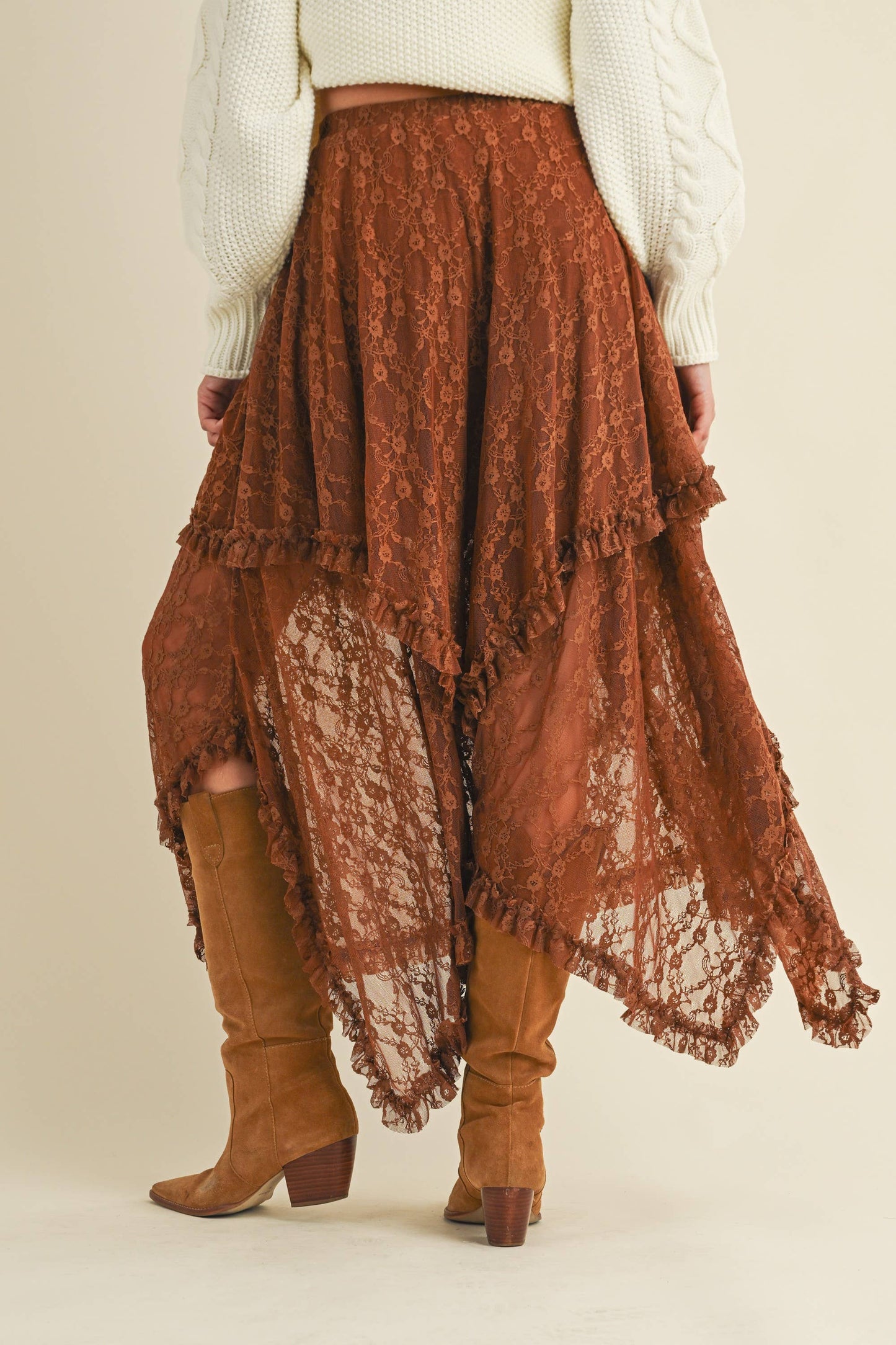 Cinnamon Lace Whisper Skirt