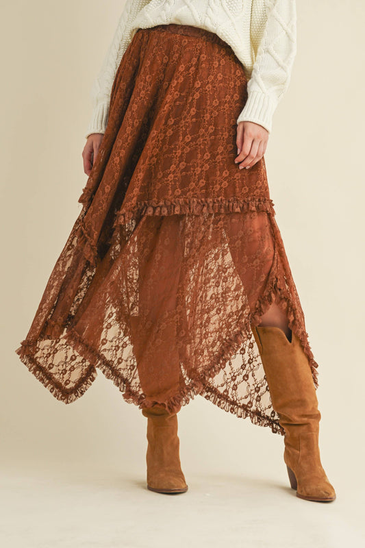 Cinnamon Lace Whisper Skirt