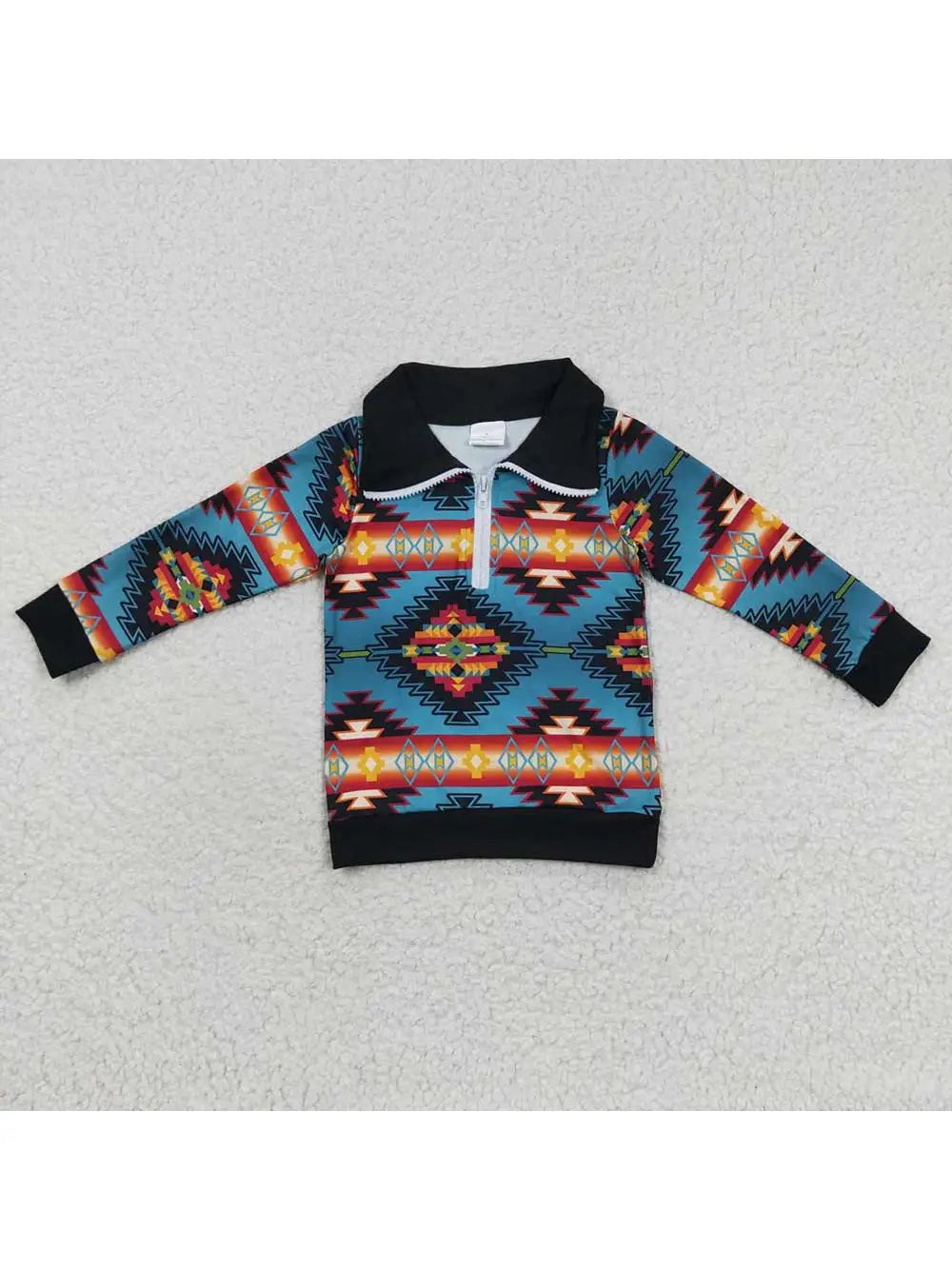 Vibrant Aztec Kids Pullover Jacket