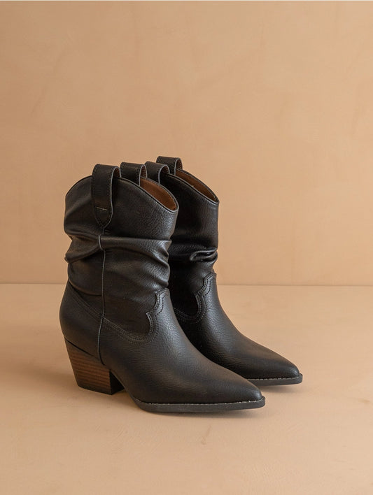 The Kit Black Slouchy Western Boot