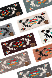 C.C Soft Aztec Pattern Headwrap: Black