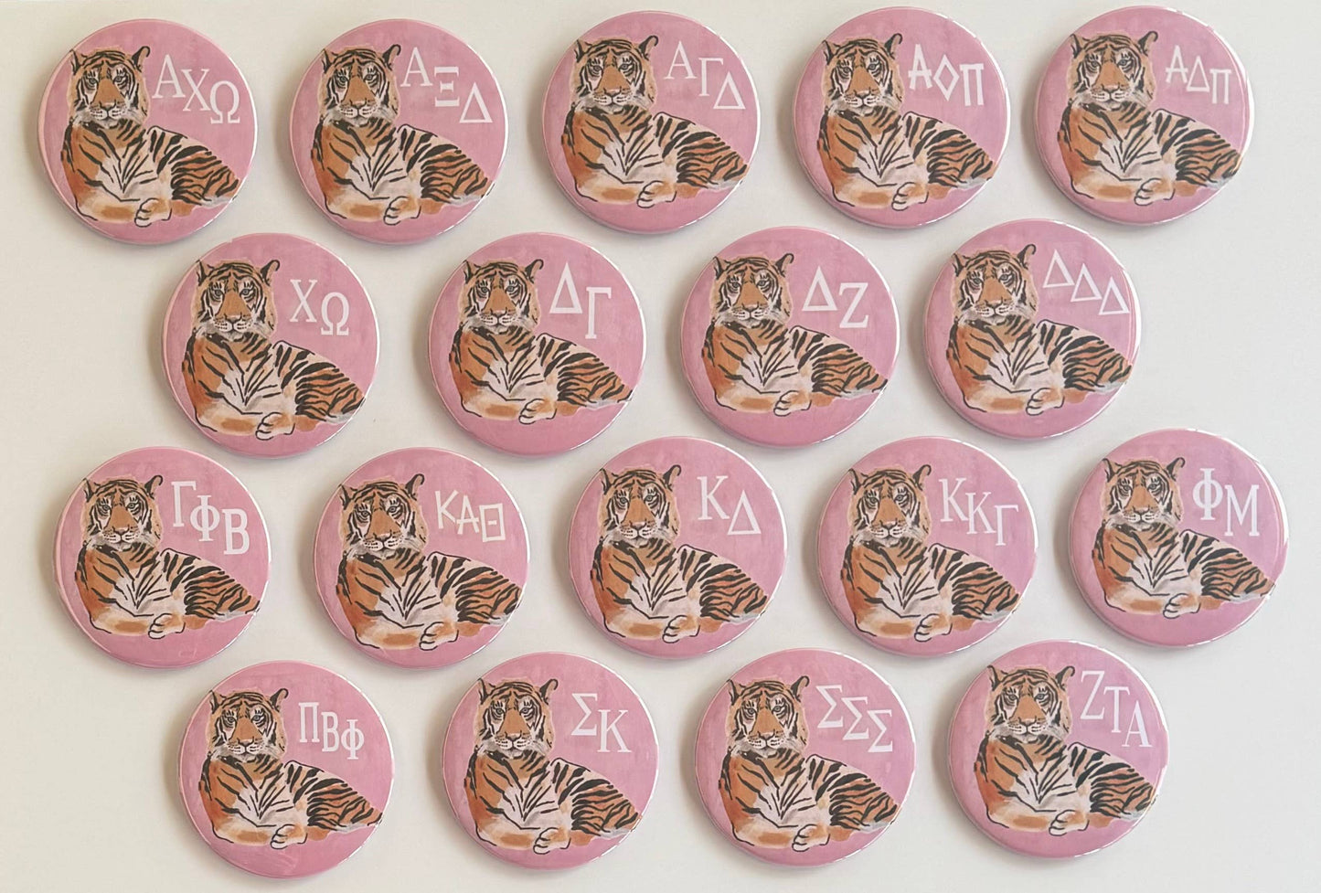 Sorority Pink Tiger 3" Button