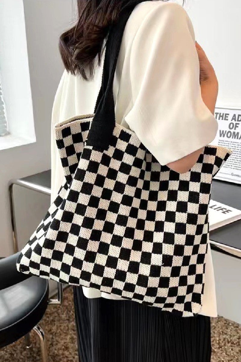 Retro Check Tote