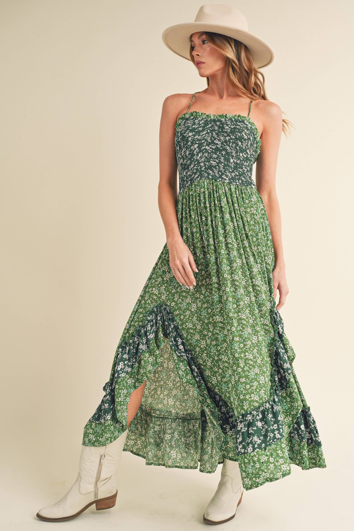 Meadow Breeze Floral Maxi Dress