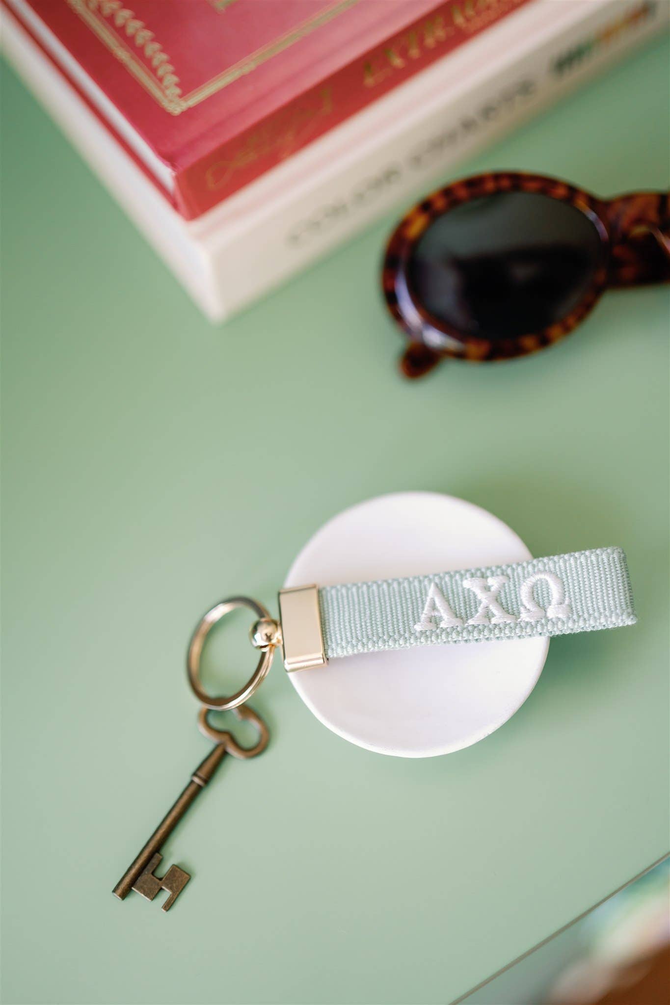 Alpha Chi Omega Embroidered Keychain