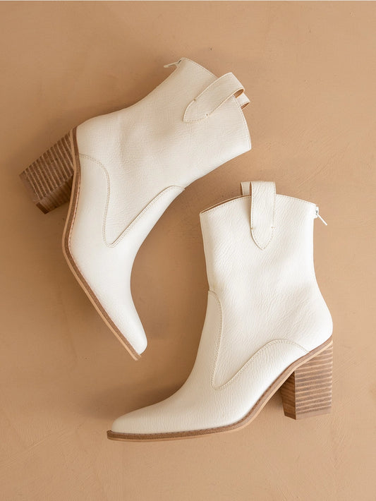 The Tara White Two Paneled Western Cowboy Boot