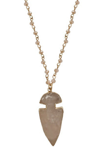 Arrowhead Crystal Pendant Necklace