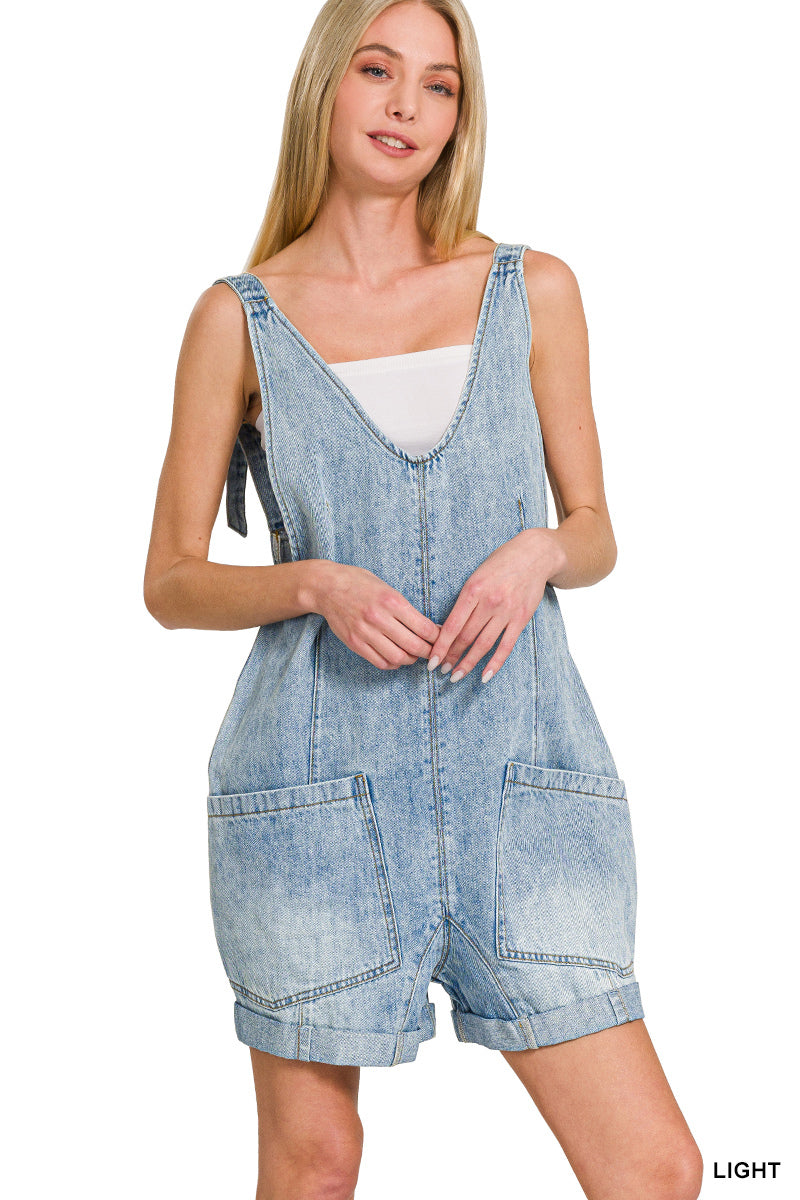 Whispering Sky Denim Romper