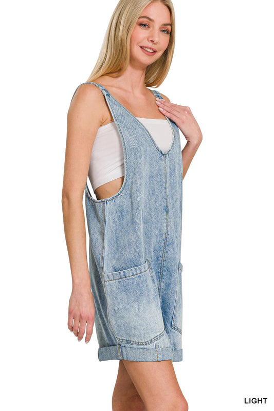 Whispering Sky Denim Romper