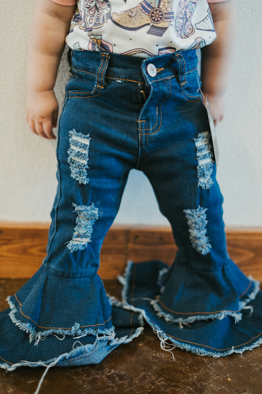 Double Denim Baby Flare
