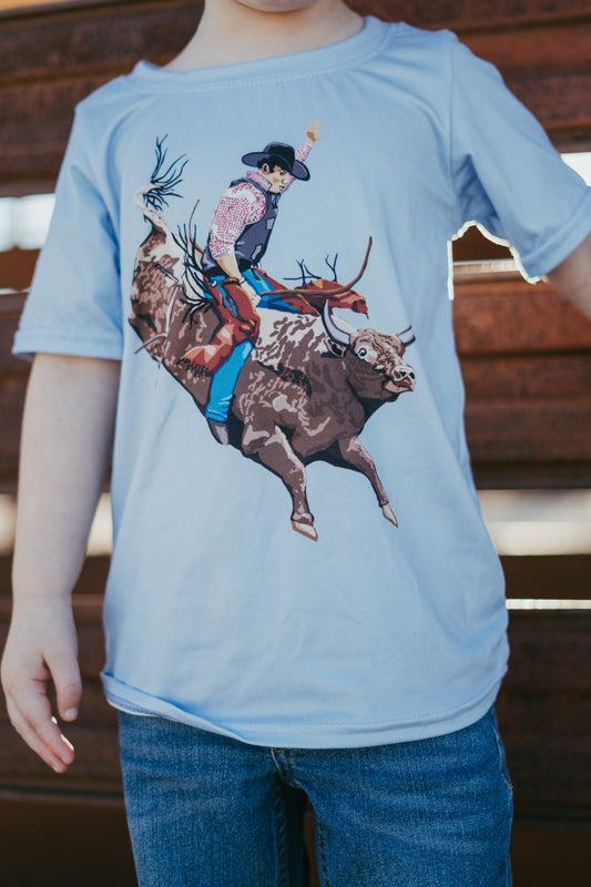 Light Blue Bucking Bull Tee