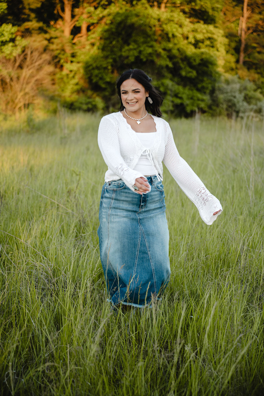 Midnight Denim Maxi Skirt