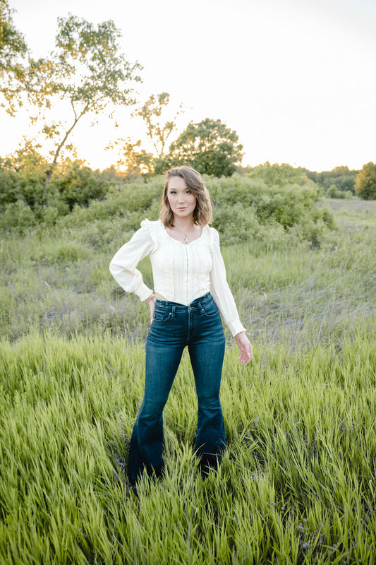 Lari Dark Denim Flare Jean