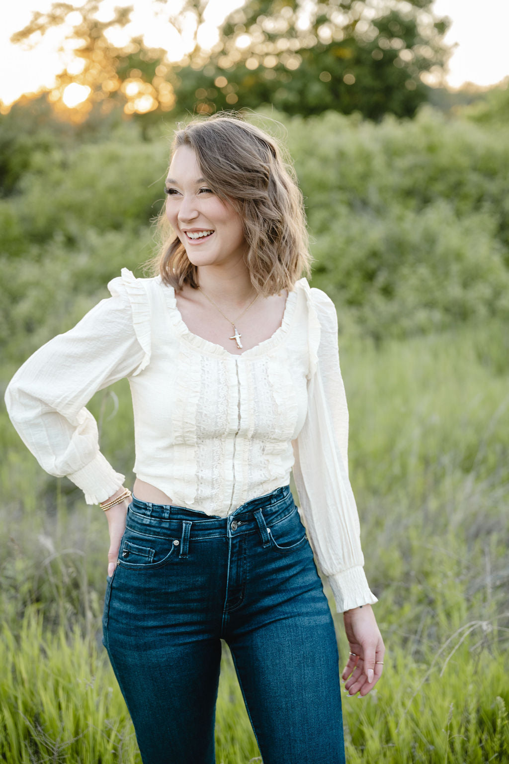 Lari Dark Denim Flare Jean