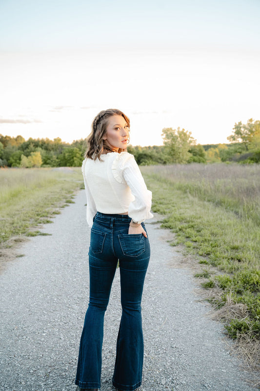 Lari Dark Denim Flare Jean