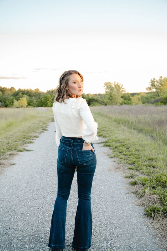 Lari Dark Denim Flare Jean