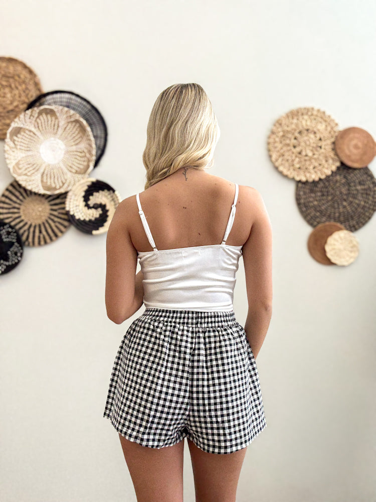 Spotlight Satin Crop in White