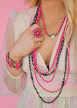 Load image into Gallery viewer, Three Strand Pink Bead Necklace
