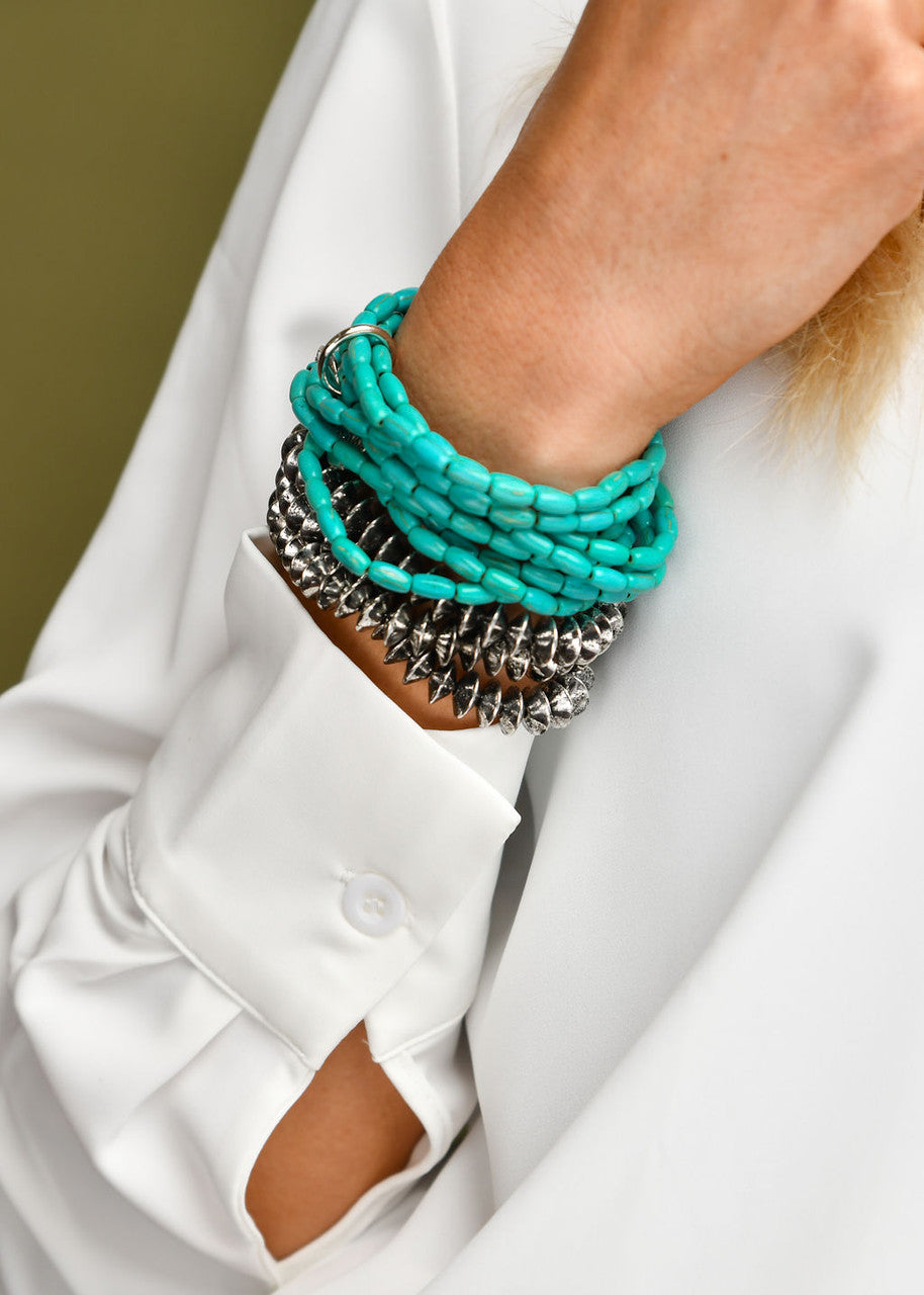 Five Strand Turquoise Stretch Bracelet