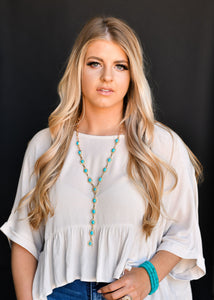 Gold Concho Lariat Necklace