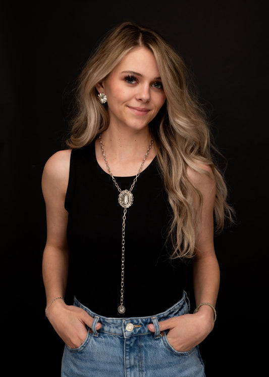 Silver Lariat Necklace