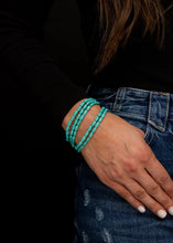 Load image into Gallery viewer, Five Strand Turquoise Stretch Bracelet
