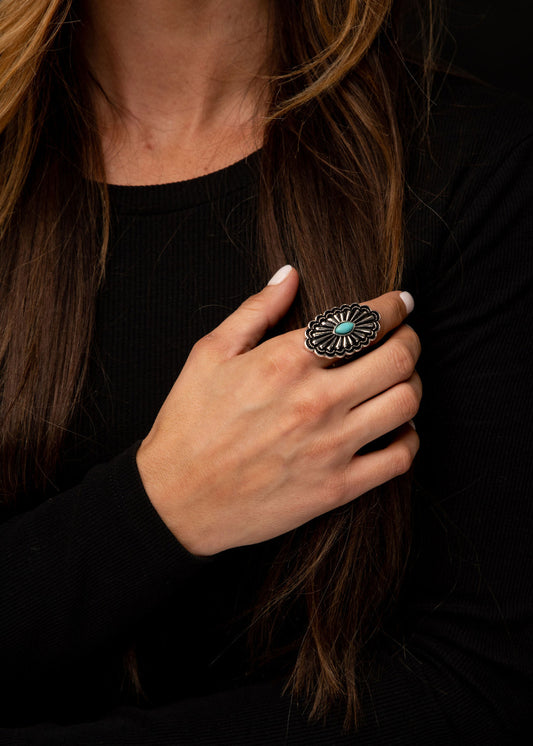 Turquoise Concho Ring