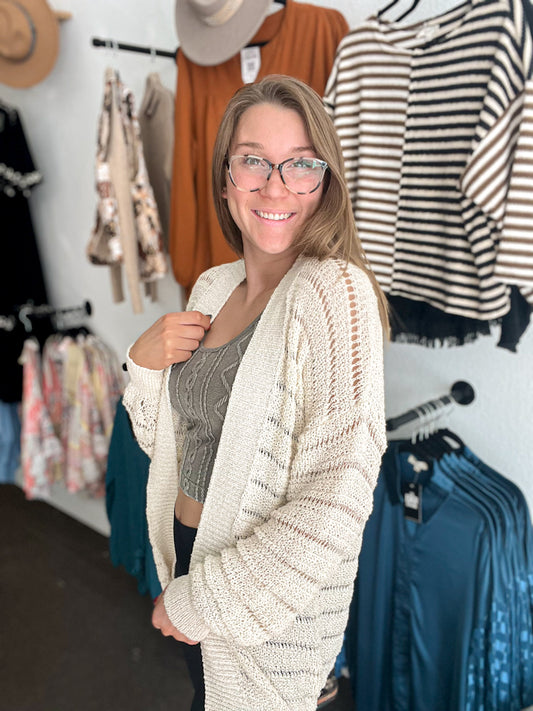 Only A Memory Ivory Cardi Sweater