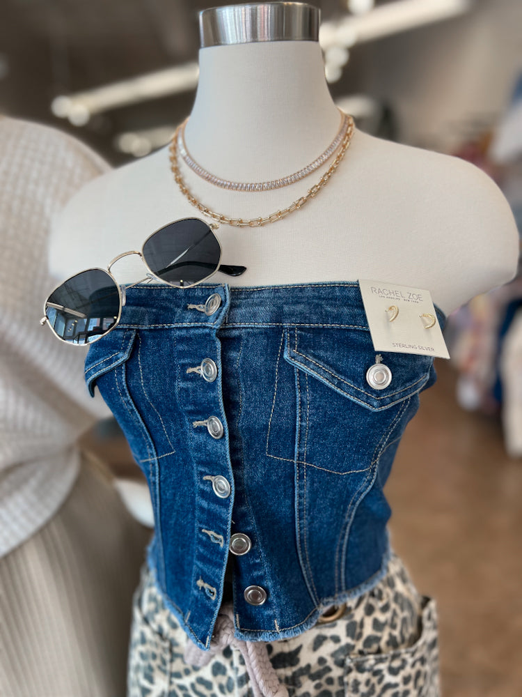 Dark Desert Drive Denim Top