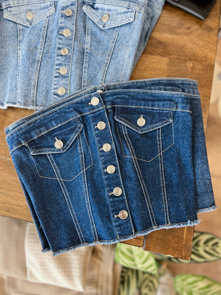 Dark Desert Drive Denim Top