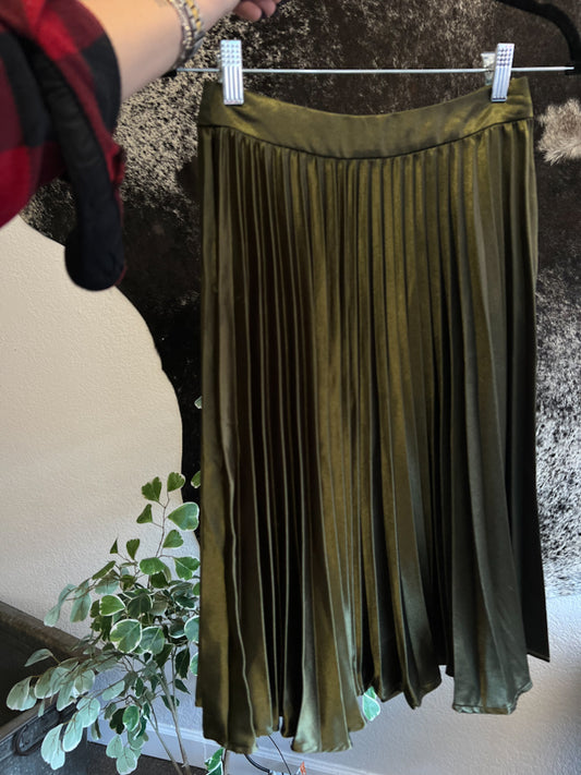 Olive Allure Midi Skirt