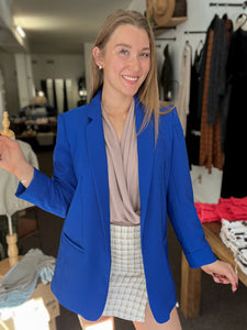 Walk the Walk Blazer in Royal Blue