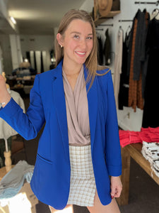 Walk the Walk Blazer in Royal Blue