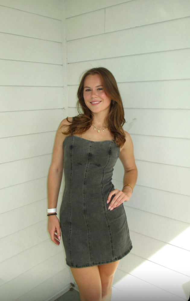 Charcoal Edge Mini Dress