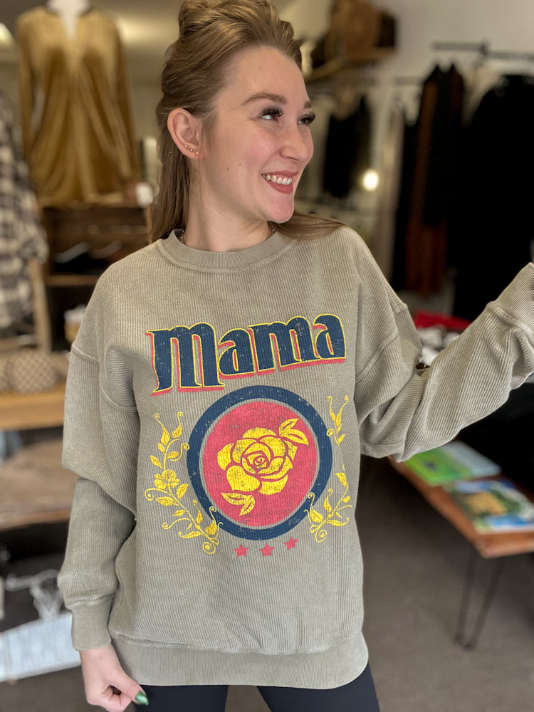 Mama Cord Crew Neck