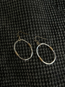 Hammered Multi Metal Earring