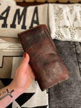 Load image into Gallery viewer, Whitley White Stitch Tri-Fold Tooled Wallet
