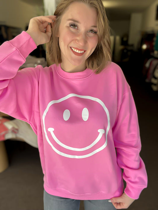 Blush Happy Vibes Crewneck