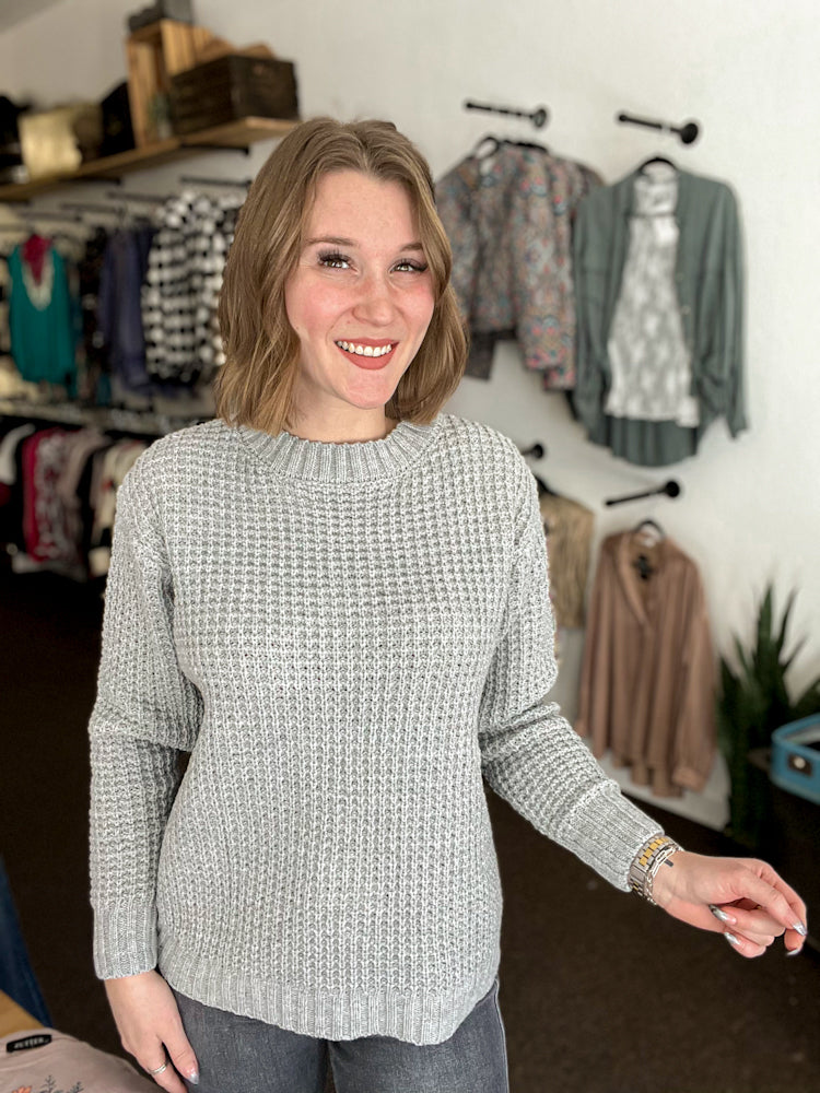 Feeling Flawless Waffle Knit Sweater