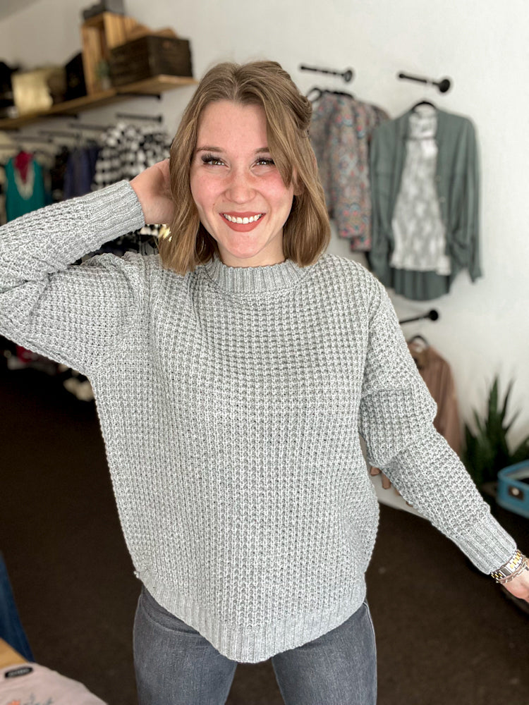 Feeling Flawless Waffle Knit Sweater