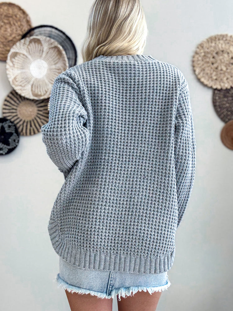 Feeling Flawless Waffle Knit Sweater