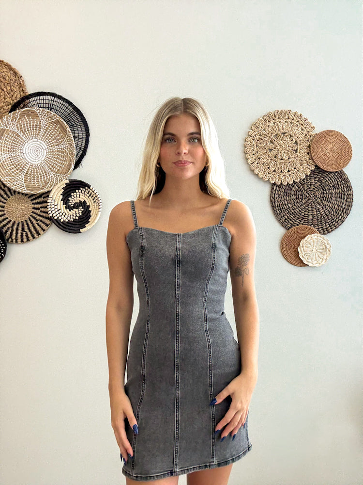 Charcoal Edge Mini Dress