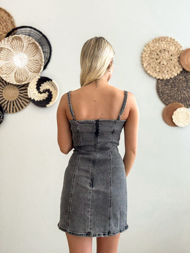 Charcoal Edge Mini Dress