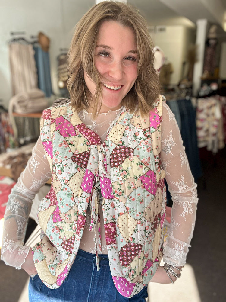 Floral Breeze Patchwork Vest