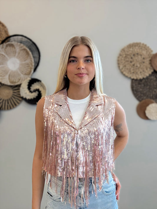 Starstruck Sequin Fringe Vest
