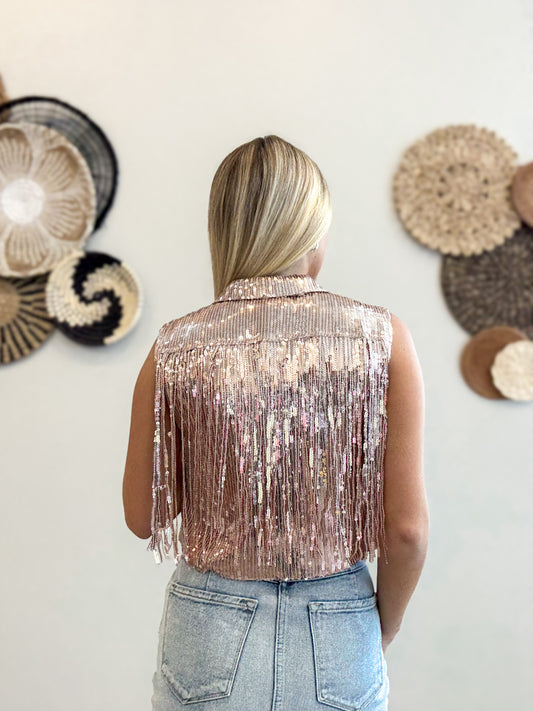Starstruck Sequin Fringe Vest