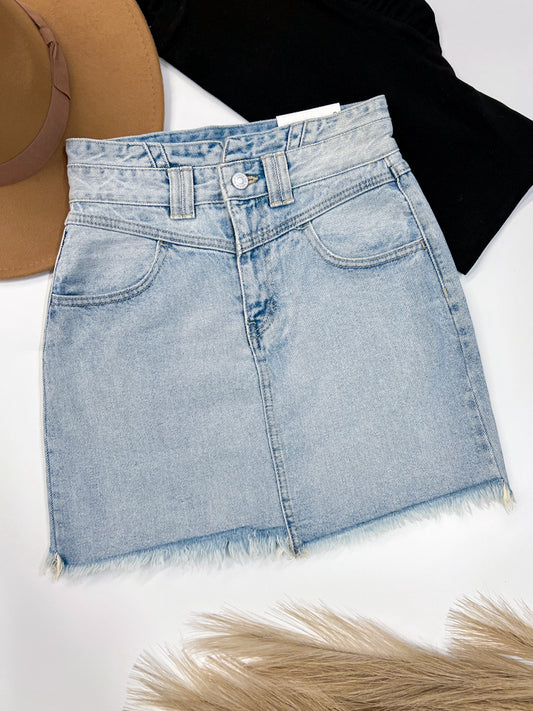 Straight To It Denim Skirt